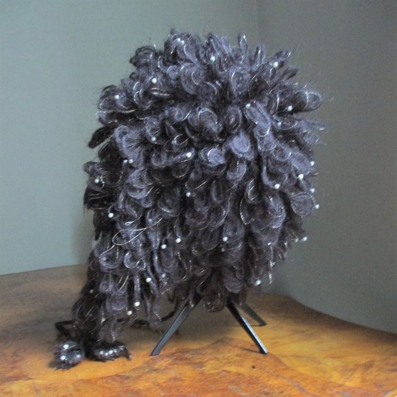 NWOT Shaggy Loop Knit Pearl Bead Wool Blend Trapper Hat - Picture 2 of 10